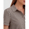 image:imageANRABESS Womens Summer Shirt Dresses  Lightweight Breathable Short Sleeve Button Polo Collar Tshirt Dress Daily Beach Work Outfits Spring Fall ClothesBrown White Plaid