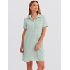 image:imageANRABESS Womens Summer Shirt Dresses  Lightweight Breathable Short Sleeve Button Polo Collar Tshirt Dress Daily Beach Work Outfits Spring Fall ClothesGreen White Stripe