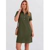 image:imageANRABESS Womens Summer Shirt Dresses  Lightweight Breathable Short Sleeve Button Polo Collar Tshirt Dress Daily Beach Work Outfits Spring Fall ClothesArmy Green