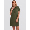 image:imageANRABESS Womens Summer Shirt Dresses  Lightweight Breathable Short Sleeve Button Polo Collar Tshirt Dress Daily Beach Work Outfits Spring Fall ClothesArmy Green