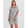 image:imageANRABESS Womens Summer Shirt Dresses  Lightweight Breathable Short Sleeve Button Polo Collar Tshirt Dress Daily Beach Work Outfits Spring Fall ClothesBlack White Stripe