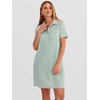 image:imageANRABESS Womens Summer Shirt Dresses  Lightweight Breathable Short Sleeve Button Polo Collar Tshirt Dress Daily Beach Work Outfits Spring Fall ClothesGreen White Stripe