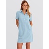 image:imageANRABESS Womens Summer Shirt Dresses  Lightweight Breathable Short Sleeve Button Polo Collar Tshirt Dress Daily Beach Work Outfits Spring Fall ClothesSky Blue White Stripe