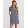 image:imageANRABESS Womens Summer Shirt Dresses  Lightweight Breathable Short Sleeve Button Polo Collar Tshirt Dress Daily Beach Work Outfits Spring Fall ClothesNavy Blue White Plaid