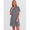 image:imageANRABESS Womens Summer Shirt Dresses  Lightweight Breathable Short Sleeve Button Polo Collar Tshirt Dress Daily Beach Work Outfits Spring Fall ClothesNavy Blue White Plaid