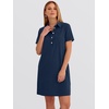 image:imageANRABESS Womens Summer Shirt Dresses  Lightweight Breathable Short Sleeve Button Polo Collar Tshirt Dress Daily Beach Work Outfits Spring Fall ClothesNavy Blue