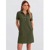 image:imageANRABESS Womens Summer Shirt Dresses  Lightweight Breathable Short Sleeve Button Polo Collar Tshirt Dress Daily Beach Work Outfits Spring Fall ClothesArmy Green