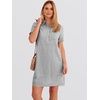 image:imageANRABESS Womens Summer Shirt Dresses  Lightweight Breathable Short Sleeve Button Polo Collar Tshirt Dress Daily Beach Work Outfits Spring Fall ClothesBlack White Stripe