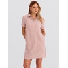 image:imageANRABESS Womens Summer Shirt Dresses  Lightweight Breathable Short Sleeve Button Polo Collar Tshirt Dress Daily Beach Work Outfits Spring Fall ClothesRed White Stripe