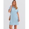 image:imageANRABESS Womens Summer Shirt Dresses  Lightweight Breathable Short Sleeve Button Polo Collar Tshirt Dress Daily Beach Work Outfits Spring Fall ClothesSky Blue White Stripe