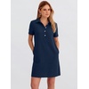 image:imageANRABESS Womens Summer Shirt Dresses  Lightweight Breathable Short Sleeve Button Polo Collar Tshirt Dress Daily Beach Work Outfits Spring Fall ClothesNavy Blue