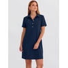 image:imageANRABESS Womens Summer Shirt Dresses  Lightweight Breathable Short Sleeve Button Polo Collar Tshirt Dress Daily Beach Work Outfits Spring Fall ClothesNavy Blue