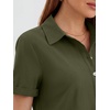 image:imageANRABESS Womens Summer Shirt Dresses  Lightweight Breathable Short Sleeve Button Polo Collar Tshirt Dress Daily Beach Work Outfits Spring Fall ClothesArmy Green