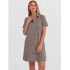 image:imageANRABESS Womens Summer Shirt Dresses  Lightweight Breathable Short Sleeve Button Polo Collar Tshirt Dress Daily Beach Work Outfits Spring Fall ClothesBrown White Plaid