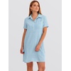 image:imageANRABESS Womens Summer Shirt Dresses  Lightweight Breathable Short Sleeve Button Polo Collar Tshirt Dress Daily Beach Work Outfits Spring Fall ClothesSky Blue White Stripe