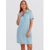 image:imageANRABESS Womens Summer Shirt Dresses  Lightweight Breathable Short Sleeve Button Polo Collar Tshirt Dress Daily Beach Work Outfits Spring Fall ClothesSky Blue White Stripe
