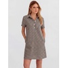 image:imageANRABESS Womens Summer Shirt Dresses  Lightweight Breathable Short Sleeve Button Polo Collar Tshirt Dress Daily Beach Work Outfits Spring Fall ClothesBrown White Plaid