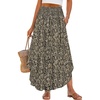 image:imageANRABESS Womens Maxi Skirts Summer Boho Floral High Waisted Flowy Swing Pleated Beach Long Skirt with PocketsFloral Black Gold