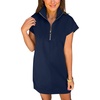 image:imageANRABESS Womens Summer Casual Half Zip Cap Sleeve Trendy WrinkleFree Tshirt Dress 2026 Spring Beach Vacation Short DressesNavy Blue