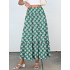 image:imageANRABESS Women Boho Floral Maxi Skirts High Waisted Tiered Skirt Flowy Beach Skirts with Pockets for Vacation amp Summer WearGreen