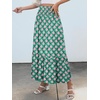 image:imageANRABESS Women Boho Floral Maxi Skirts High Waisted Tiered Skirt Flowy Beach Skirts with Pockets for Vacation amp Summer WearGreen