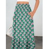image:imageANRABESS Women Boho Floral Maxi Skirts High Waisted Tiered Skirt Flowy Beach Skirts with Pockets for Vacation amp Summer WearGreen