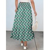 image:imageANRABESS Women Boho Floral Maxi Skirts High Waisted Tiered Skirt Flowy Beach Skirts with Pockets for Vacation amp Summer WearGreen