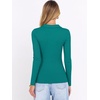 image:imageANRABESS Women Long Sleeve Polo Shirts V Neck Slim Rib Knit Collared Dressy Business Casual Top 2026 Basic Tee Fall OutfitsLake Blue
