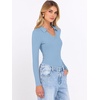 image:imageANRABESS Women Long Sleeve Polo Shirts V Neck Slim Rib Knit Collared Dressy Business Casual Top 2026 Basic Tee Fall OutfitsLight Blue