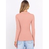 image:imageANRABESS Women Long Sleeve Polo Shirts V Neck Slim Rib Knit Collared Dressy Business Casual Top 2026 Basic Tee Fall OutfitsOrange