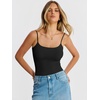 image:imageANRABESS Womens Bodysuits Square Neck Backless Spaghetti Straps Ultra Soft Double Lined Layering Top for Daily Work TravelBlack