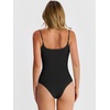 image:imageANRABESS Womens Bodysuits Square Neck Backless Spaghetti Straps Ultra Soft Double Lined Layering Top for Daily Work TravelBlack