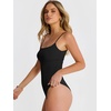 image:imageANRABESS Womens Bodysuits Square Neck Backless Spaghetti Straps Ultra Soft Double Lined Layering Top for Daily Work TravelBlack