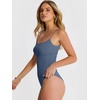 image:imageANRABESS Womens Bodysuits Square Neck Backless Spaghetti Straps Ultra Soft Double Lined Layering Top for Daily Work TravelBlue Gray