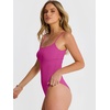 image:imageANRABESS Womens Bodysuits Square Neck Backless Spaghetti Straps Ultra Soft Double Lined Layering Top for Daily Work TravelHot Pink