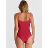 image:imageANRABESS Womens Bodysuits Square Neck Backless Spaghetti Straps Ultra Soft Double Lined Layering Top for Daily Work TravelRed