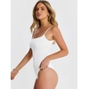 image:imageANRABESS Womens Bodysuits Square Neck Backless Spaghetti Straps Ultra Soft Double Lined Layering Top for Daily Work TravelWhite