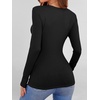 image:imageANRABESS Womens Long Sleeve Shirts Top Built in Bra  Crew NeckSoft Stretchy Breathable RibbedSlim FitBasic TeeCasual Going OutWork Travel AllDay WearSpring Fall LayerBlack