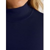 image:imageANRABESS Womens Mock Neck Long Sleeve Bodysuit Top  Soft Stretch Ribbed Slim FitBasic Tee ShirtsBusiness Casual OutfitsGoing Out Everyday WearFall Winter Layer ClothingNavy Blue