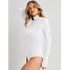 image:imageANRABESS Womens Mock Neck Long Sleeve Bodysuit Top  Soft Stretch Ribbed Slim FitBasic Tee ShirtsBusiness Casual OutfitsGoing Out Everyday WearFall Winter Layer ClothingWhite