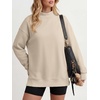 image:imageANRABESS Womens Oversized Mock Neck Sweatshirts  Pullover Side Slit Long Sleeve Tops Loose Fit Comfy Warm Soft Casual Work Daily Outfit Fall Winter Essential ClothesParchment