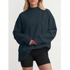 image:imageANRABESS Womens Oversized Mock Neck Sweatshirts  Pullover Side Slit Long Sleeve Tops Loose Fit Comfy Warm Soft Casual Work Daily Outfit Fall Winter Essential ClothesNavy Blue