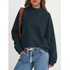image:imageANRABESS Womens Oversized Mock Neck Sweatshirts  Pullover Side Slit Long Sleeve Tops Loose Fit Comfy Warm Soft Casual Work Daily Outfit Fall Winter Essential ClothesNavy Blue