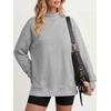 image:imageANRABESS Womens Oversized Mock Neck Sweatshirts  Pullover Side Slit Long Sleeve Tops Loose Fit Comfy Warm Soft Casual Work Daily Outfit Fall Winter Essential ClothesLight Grey