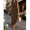 image:imageANRABESS Womens Summer Maxi Dress Tank Long Dresses  Soft Comfy WrinkleFree Fabric Tie Waist Split Casual Travel Outfits Dressy Elegant Trendy Fall LayerBrown