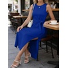 image:imageANRABESS Womens Summer Maxi Dress Tank Long Dresses  Soft Comfy WrinkleFree Fabric Tie Waist Split Casual Travel Outfits Dressy Elegant Trendy Fall LayerRoyal Blue