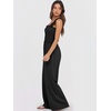 image:imageANRABESS Jumpsuits for Women Casual Smocked Sleeveless Wide Leg Comfy Rompers With Pockets Summer Vacation amp Dressy WearBlack