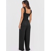 image:imageANRABESS Jumpsuits for Women Casual Smocked Sleeveless Wide Leg Comfy Rompers With Pockets Summer Vacation amp Dressy WearBlack