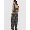 image:imageANRABESS Jumpsuits for Women Casual Smocked Sleeveless Wide Leg Comfy Rompers With Pockets Summer Vacation amp Dressy WearBlack Floral