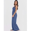 image:imageANRABESS Jumpsuits for Women Casual Smocked Sleeveless Wide Leg Comfy Rompers With Pockets Summer Vacation amp Dressy WearBlue